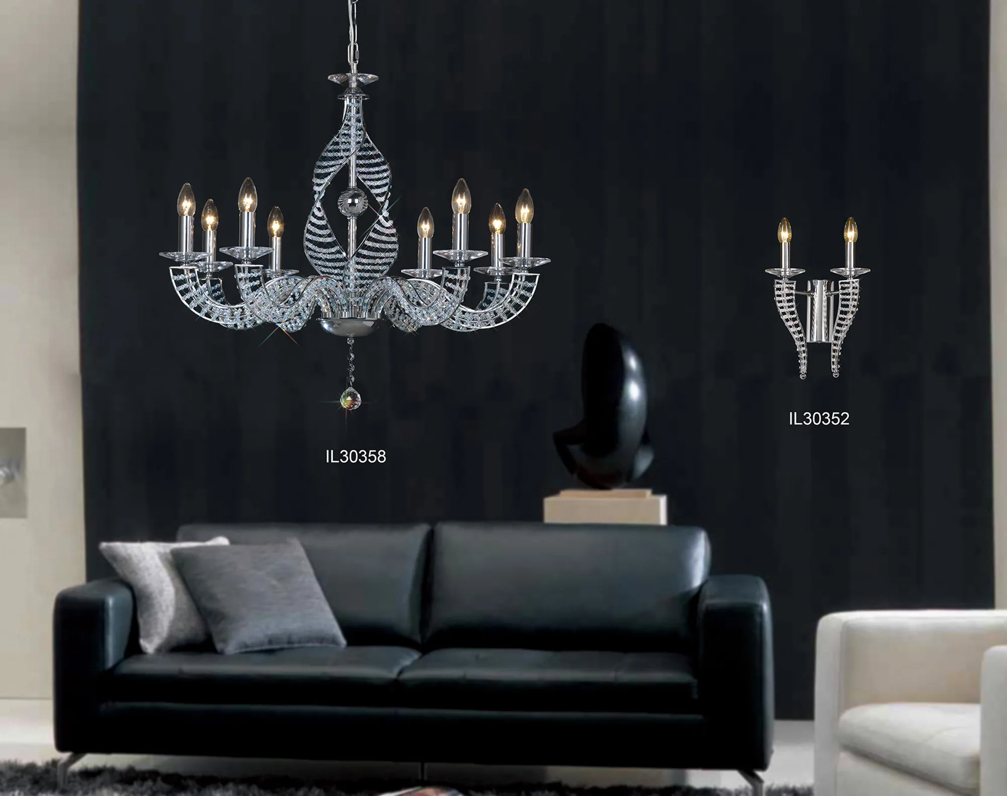 Santo Crystal Ceiling Lights Diyas Multi Arm Crystal Fittings